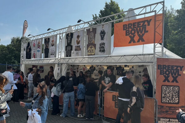 Fans queuing outside for Chris Brown Merch